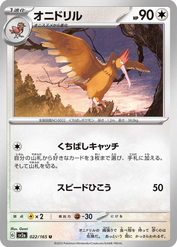 #022 大嘴雀 オニドリル Fearow