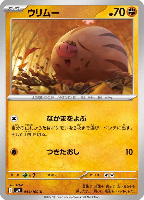 #044 小山豬 ウリムー Swinub