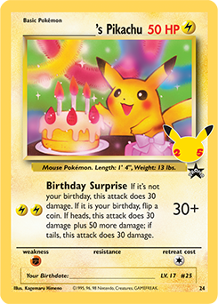 Birthday Pikachu Celebrations Classic Collection